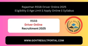 RSSB Driver Online Form 2025